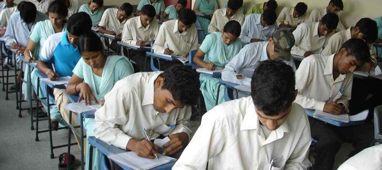 Candidates giving Government job exam