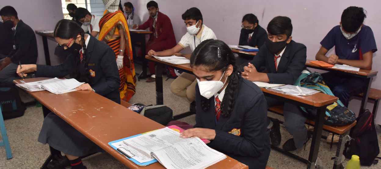 Students giving in CBSE Exam